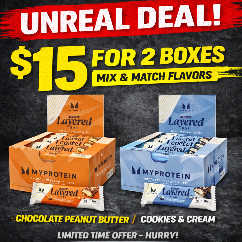 MyProtein Layered Protein Bar, 2 x 12