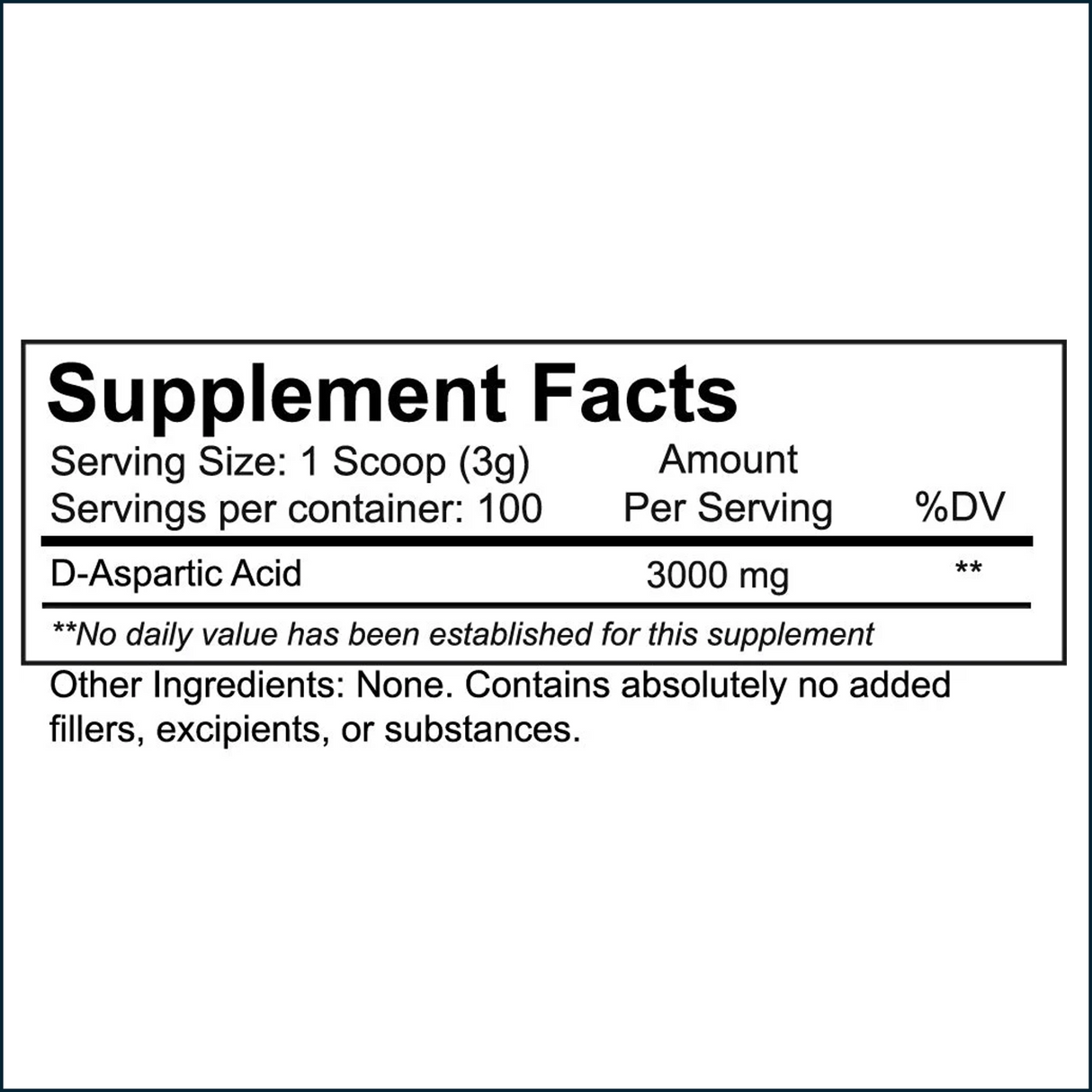 Nutrakey DAA D-Aspartic Acid Powder, 100 Servings
