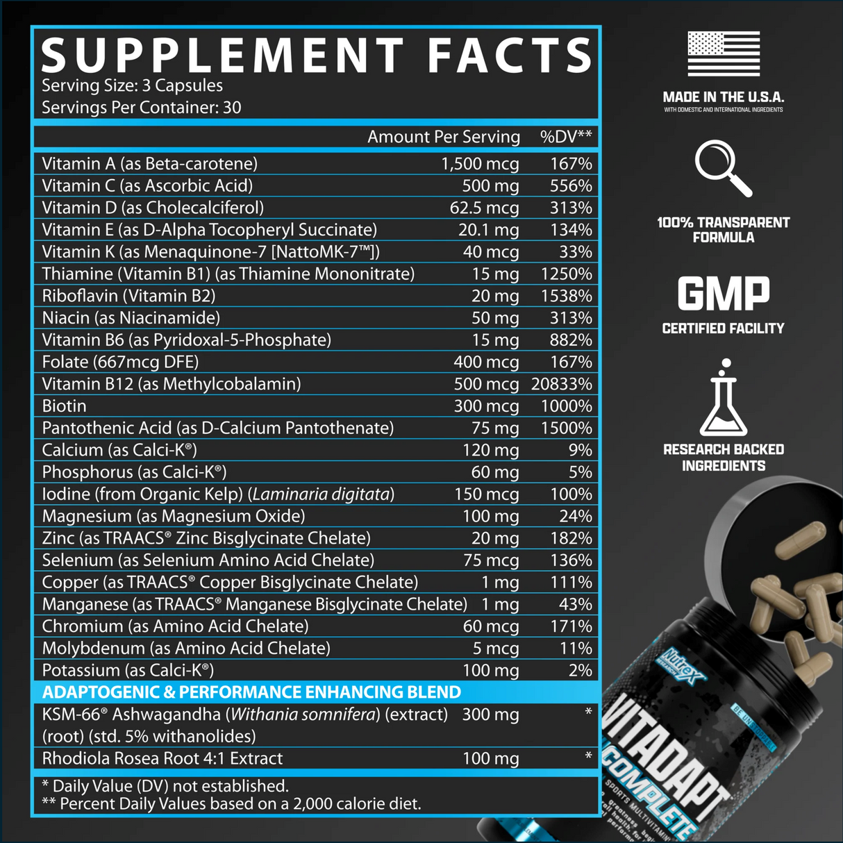 Nutrex Vitadapt Complete, 90 caps