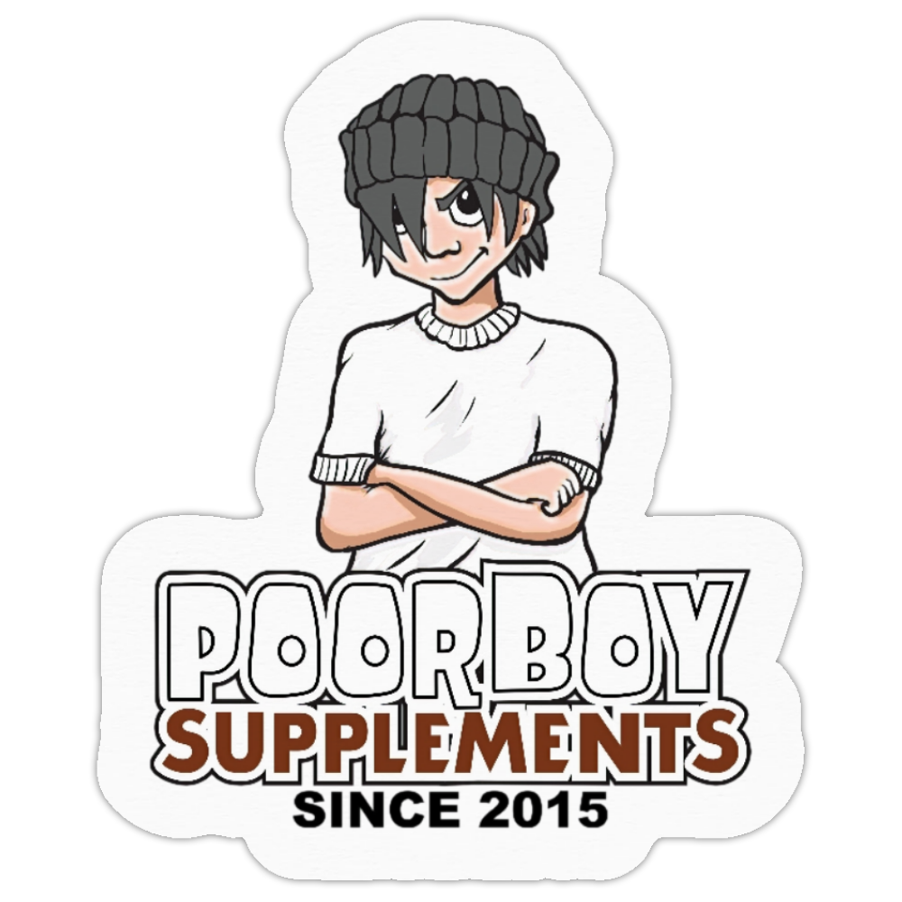 Free 2" PoorBoySupplements.com Custom Die Cut Roll Label Limit One
