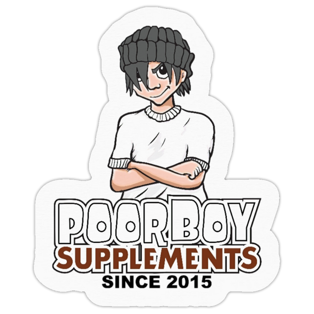 Free 2" PoorBoySupplements.com Custom Die Cut Roll Label Limit One