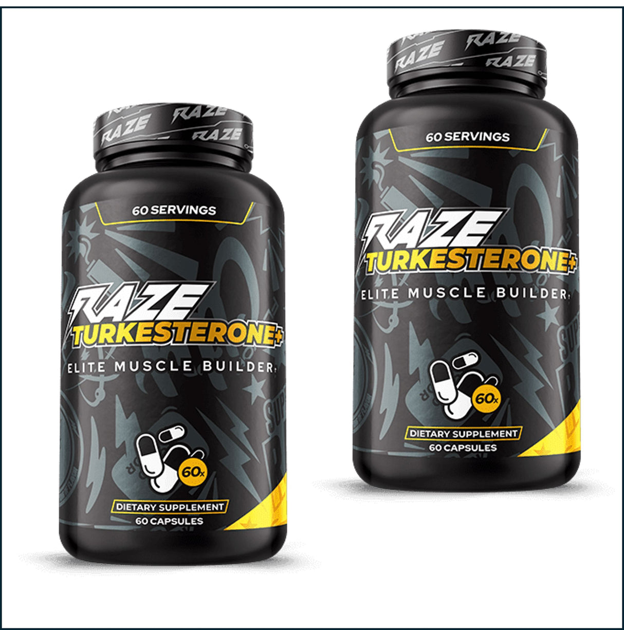 Repp Sports Raze Turkesterone+ Elite Muscle Builder, 2 x 60 Servings Testosterone Boosters Repp Sports
