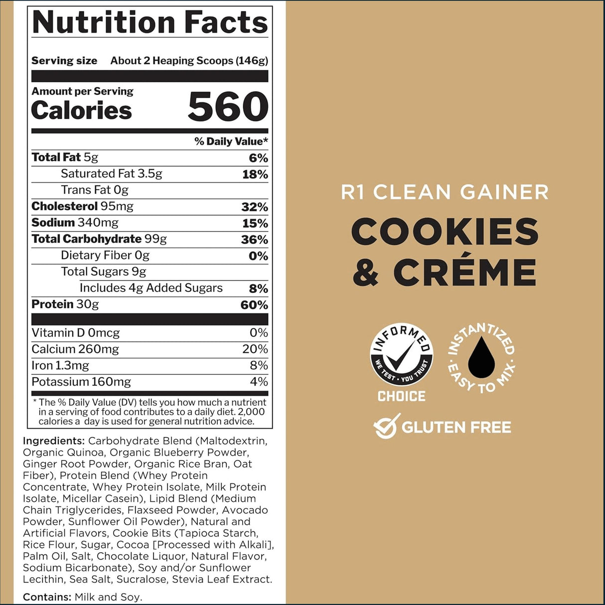 Rule 1 R1 Clean Gainer, 10lbs - 30 Servings Weight Gainer Rule1