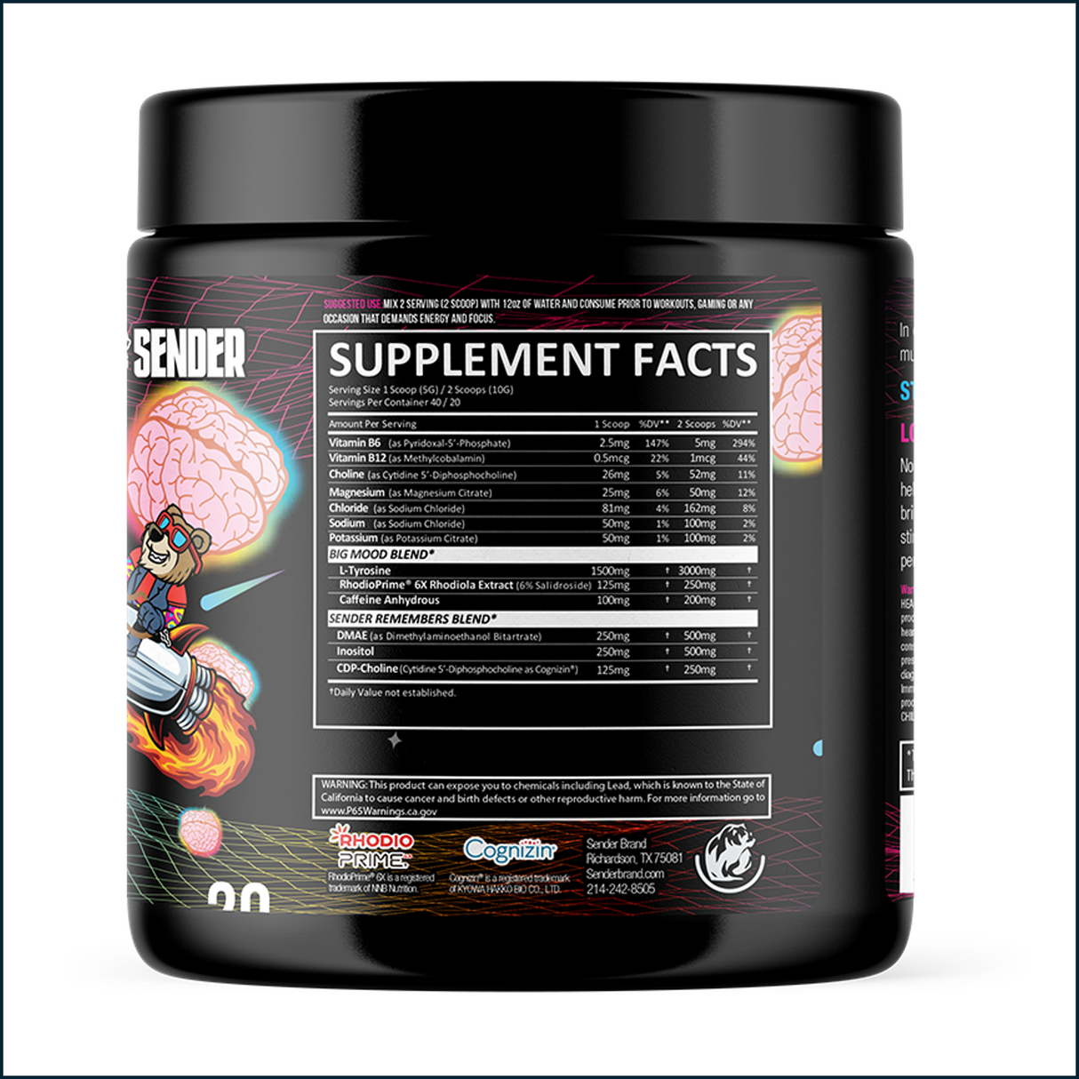 Sender Brand Uplift Powder, 40 Servings