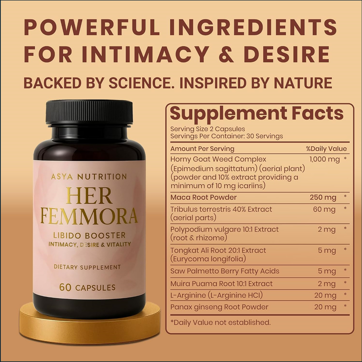 Vitafemi Asya Nutrition Her Femmora, 60 Capsules
