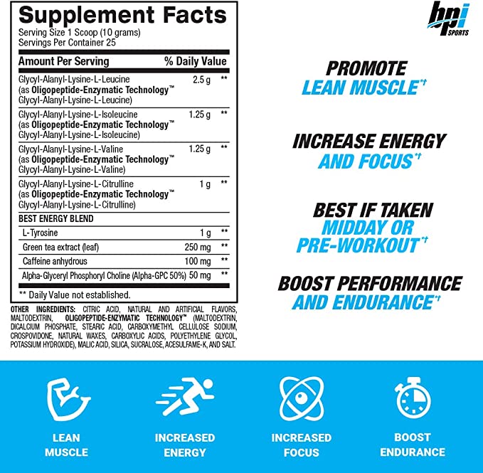 BPI Sports Best BCAA with Energy, 25 Servings