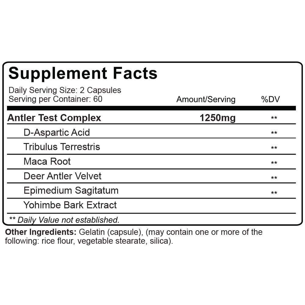 NutraKey Red Deer Antler Test, 120 Capsules (4133571199010)