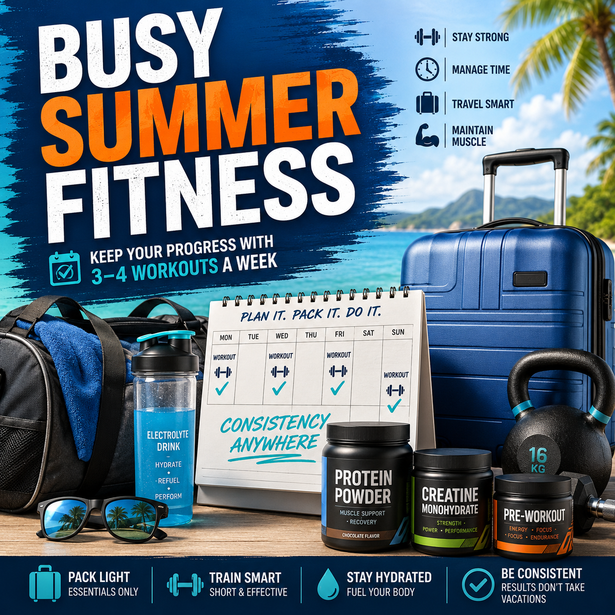 Busy Summer? How to Maintain Your Muscle With Just 3–4 Workouts a Week