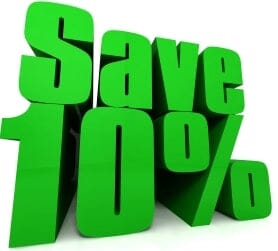 10% off all orders over $100