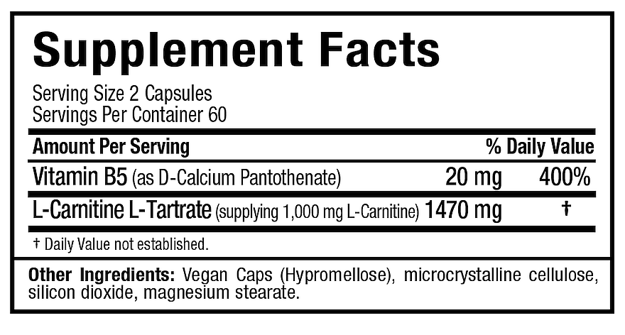 Allmax L-Carnitine + Tartrate, 120 Capsules