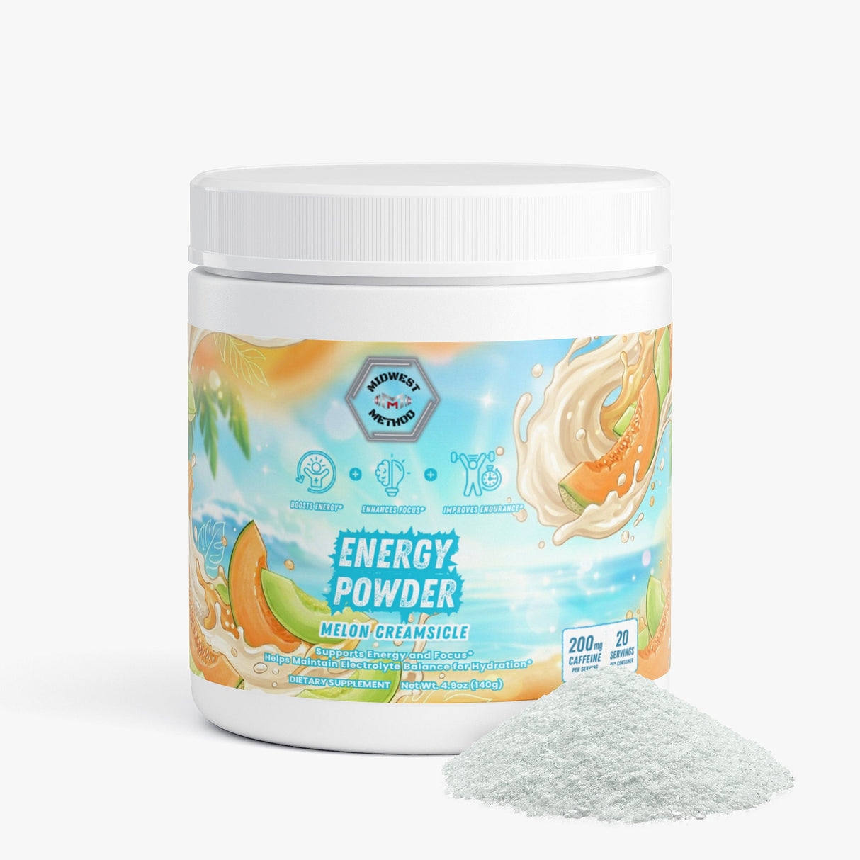 Midwest Method Energy Powder - Melon Creamsicle, 20 Servings