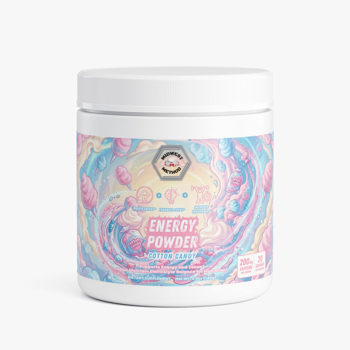 Midwest Method Energy Powder - Cotton Candy, 20 Servings