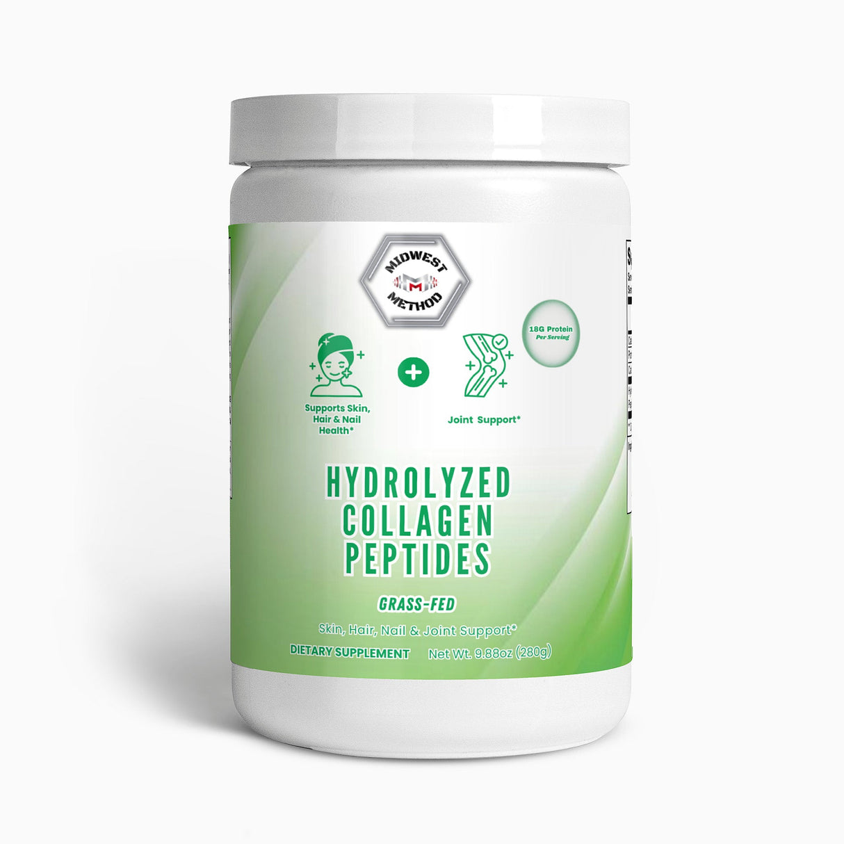 Midwest Method Grass-Fed Hydrolyzed Collagen Peptides - Unflavored, 14 Servings