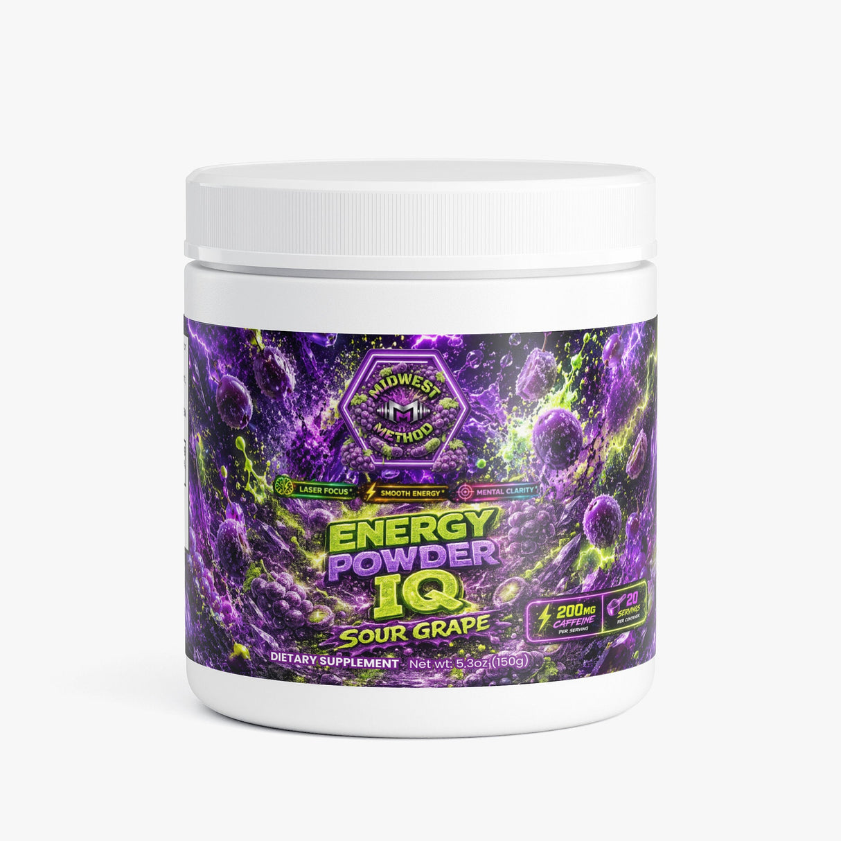 Midwest Method Energy Powder IQ - Sour Grape, 20 Servings