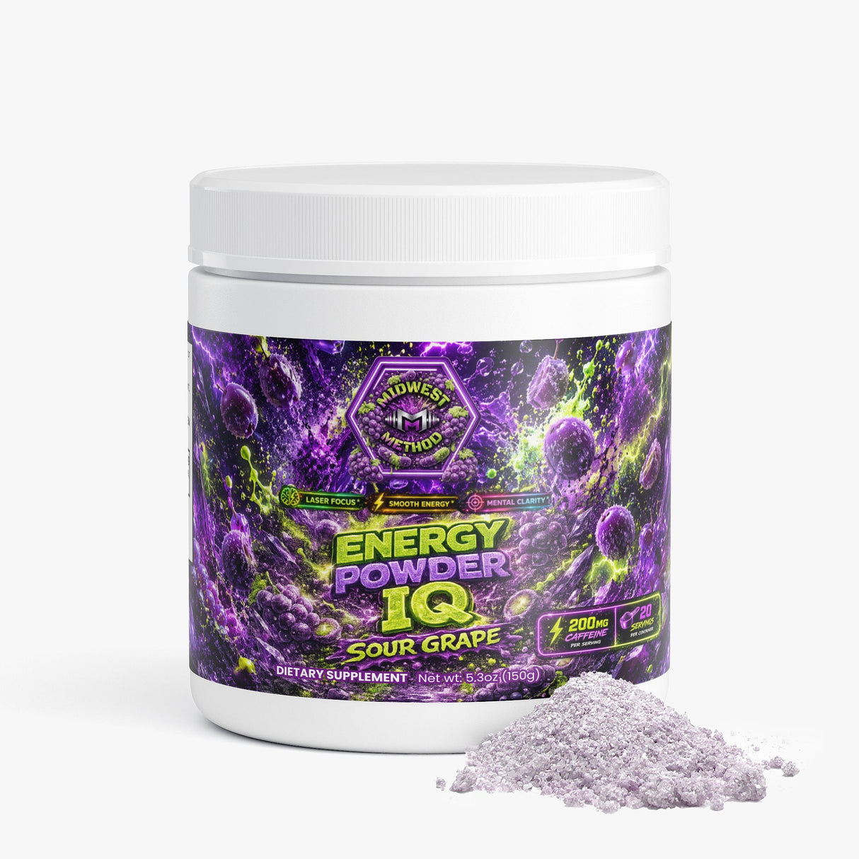 Midwest Method Energy Powder IQ - Sour Grape, 20 Servings