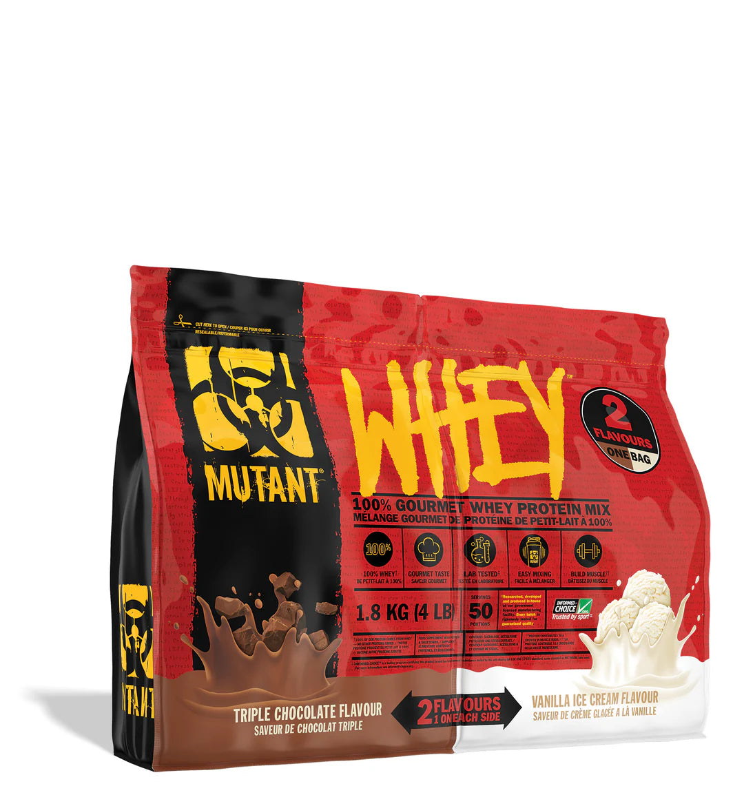 Mutant Whey, 4lbs Dual Flavor 50 Servings