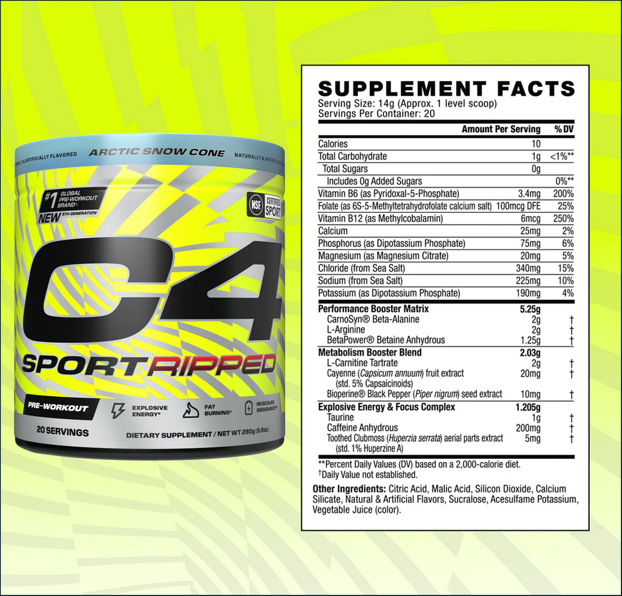 Cellucor C4 Sport Ripped Pre-Workout, 20 Servings