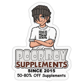 Free 4" Square PoorBoySupplements.com Custom Die Cut Roll Label (Limit One) Sample PoorBoySupplements.com 