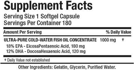 Allmax Omega 3 Ultra-Pure Cold-Water Fish Oil , 180 Softgels