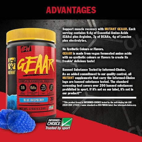 Mutant Geaar EAA Recovery Complex , 30 servings New Label