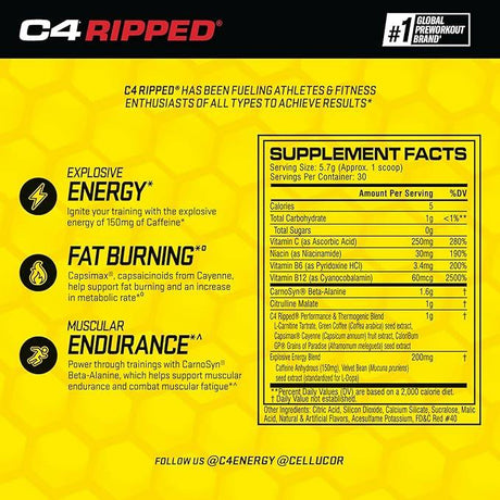 Cellucor C4 Ripped, 30 Servings - Cherry Limeade