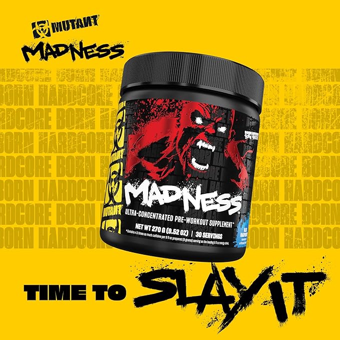 Mutant Madness Pre-workout, 30 Servings + Born HC Shaker