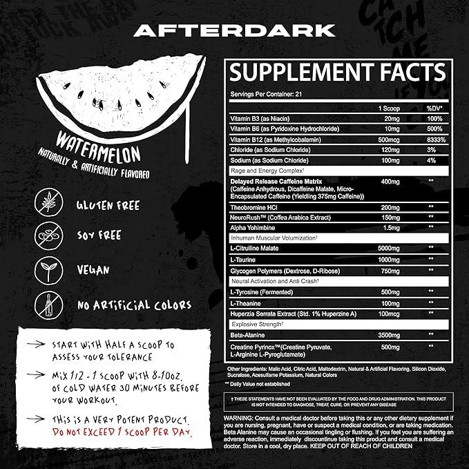 AfterDark Supps InHuman Pre-Workout, 21 Servings