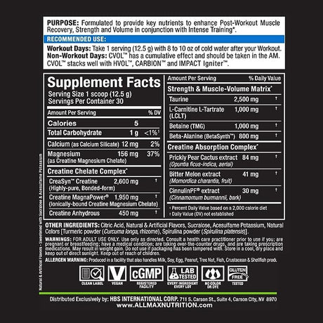 Allmax C:VOL, 30 Servings