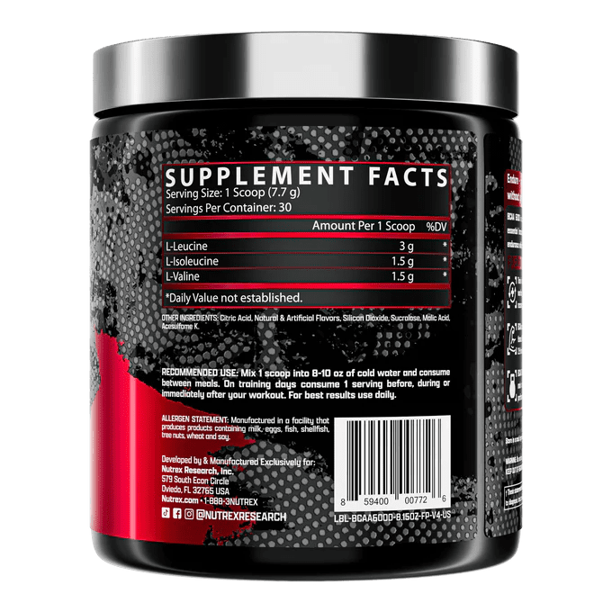 Nutrex BCAA 6000 Recovery, 30 Servings