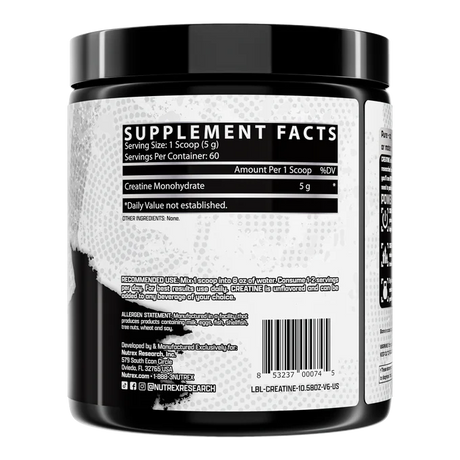 Nutrex Creatine Monohydrate, 60 Servings