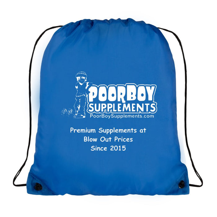 Free Custom PoorBoySupplements.com Drawstring Cinch Backpack Limit One