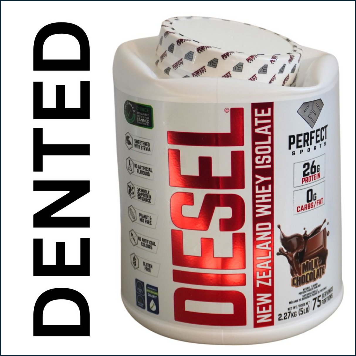 Perfect Sports Diesel 100% New Zealand Whey Protein Isolate, 5lbs - 75 Servings
