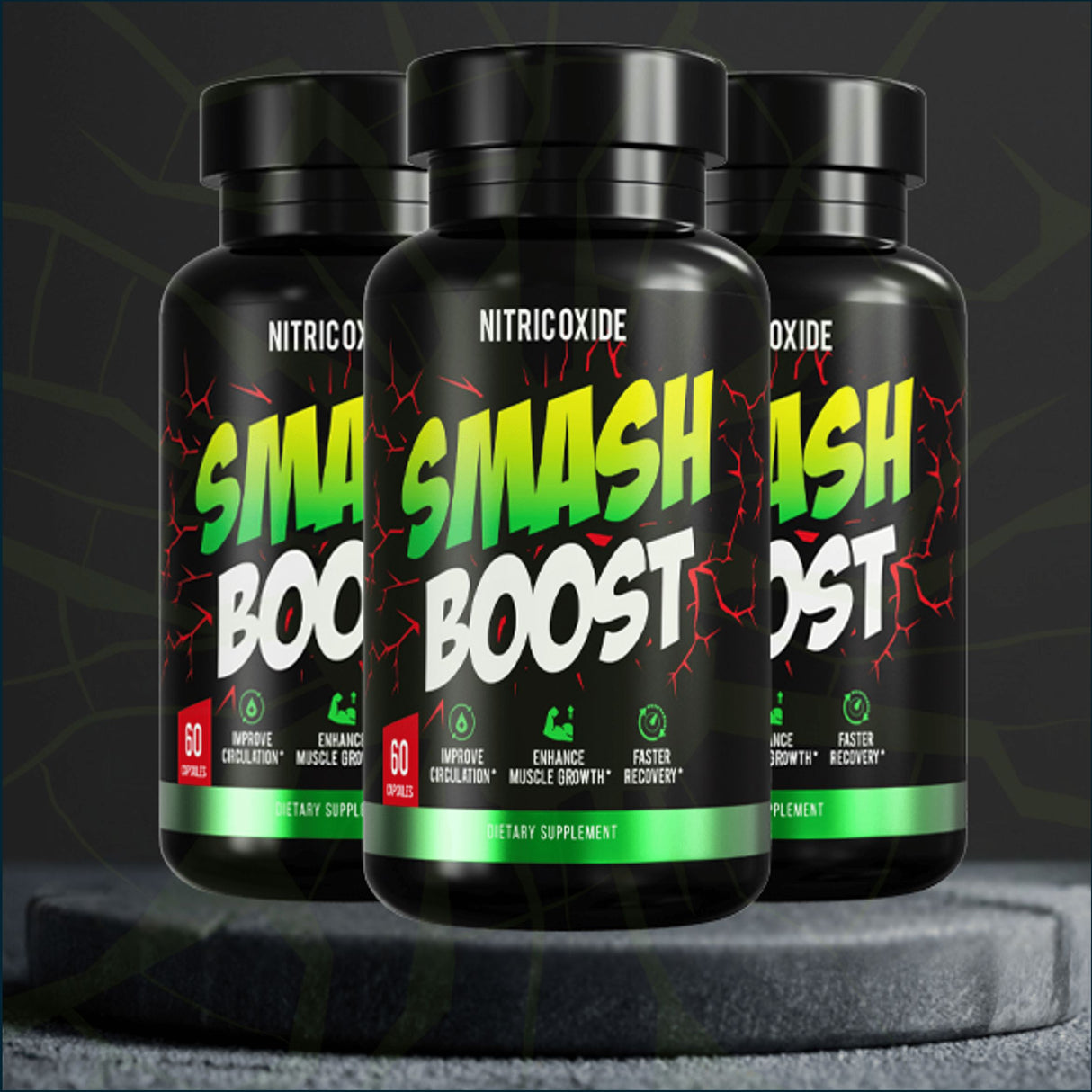 Smash Boost Nitric Oxide Booster , 3 x 60 Capsules Testosterone Boosters Smash 