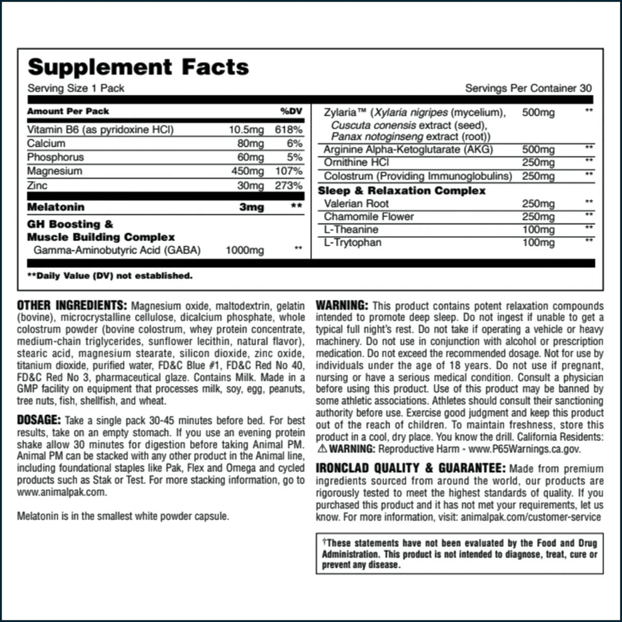 Animal PM Anabolic Recovery, 30 Packs Vitamins | Herbs Universal Nutrition 