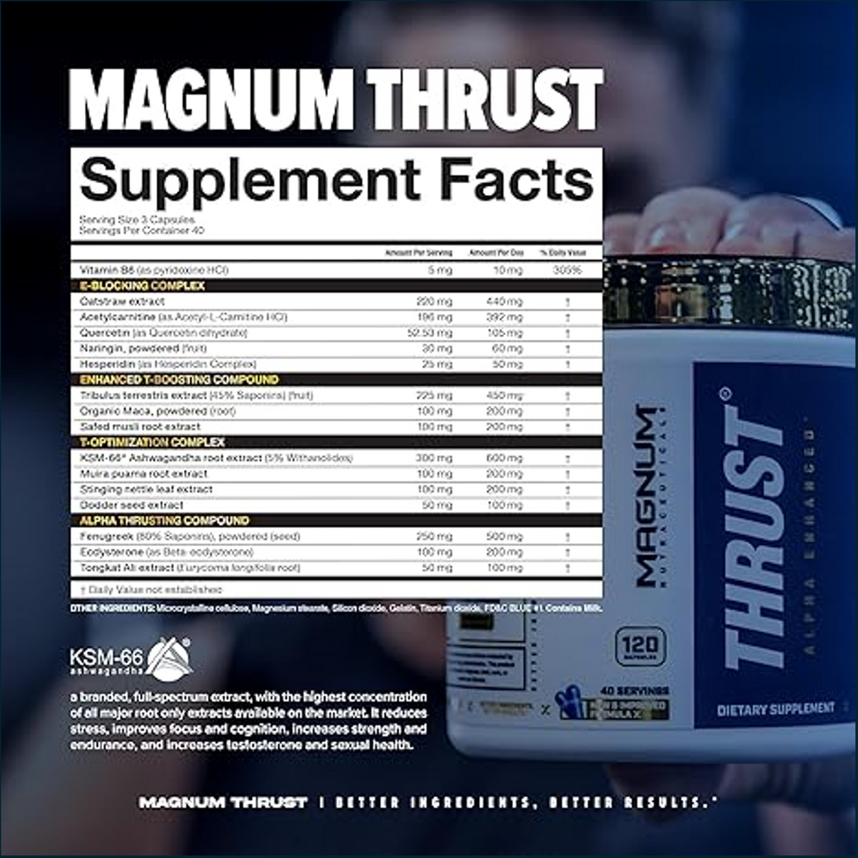 Magnum Thrust - Test Booster, 120 Caps - 40 Servings