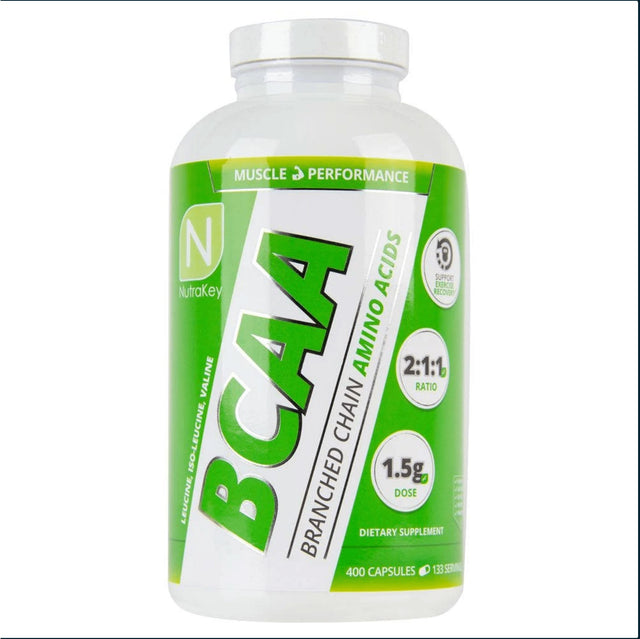 NutraKey BCAA 1500mg, 200 Capsules BCAA | Amino Acids NutraKey Health 