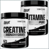 Nutrex Creatine Monohydrate + Glutamine Pure, 60 Servings Each Combo Deals - BOGO Nutrex Research 