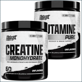 Nutrex Creatine Monohydrate + Glutamine Pure, 60 Servings Each Combo Deals - BOGO Nutrex Research 