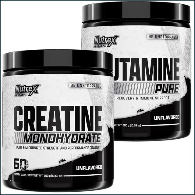 Nutrex Creatine Monohydrate + Glutamine Pure, 60 Servings Each