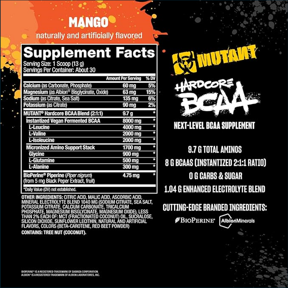 Mutant Hardcore BCAA, 30 Servings