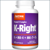 Jarrow Formulas K-Right - Vitamin K-Complex (K1, MK-4, MK-7, D3), 60 SoftGels