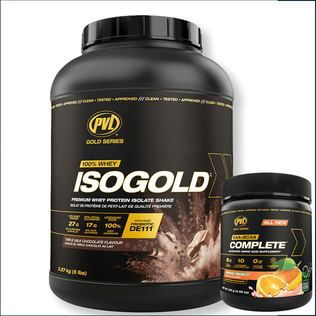 PVL ISO Gold, 5lbs 70 Servings + Free EAA + BCAA Complete 10 Serv CLEARANCE PVL - Pure Vital Labs 