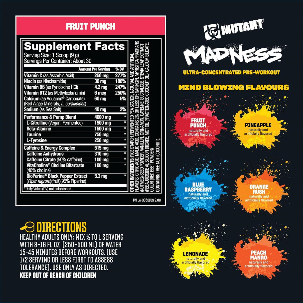 Mutant Madness Pre-WorkOut, 30 Servings Pre-Workout Mutant 