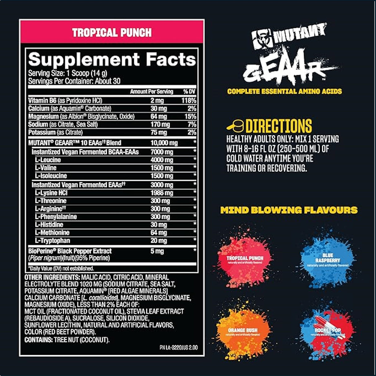 Mutant Geaar, 30 Servings BCAA | Amino Acids Mutant 