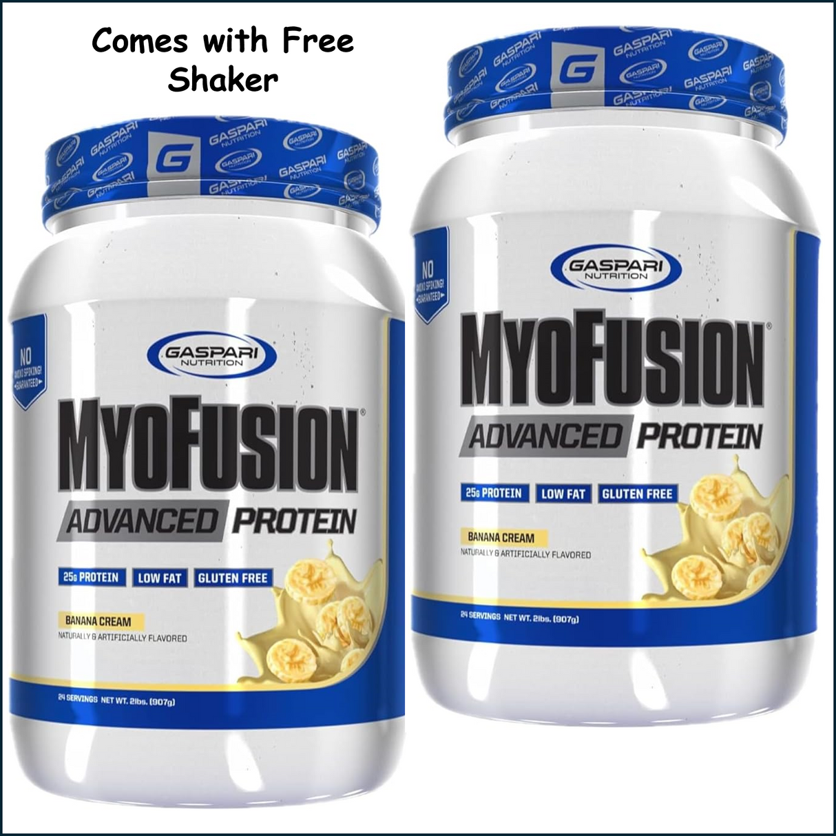 Gaspari Nutrition MyoFusion, 2 x 2lbs + Free Shaker