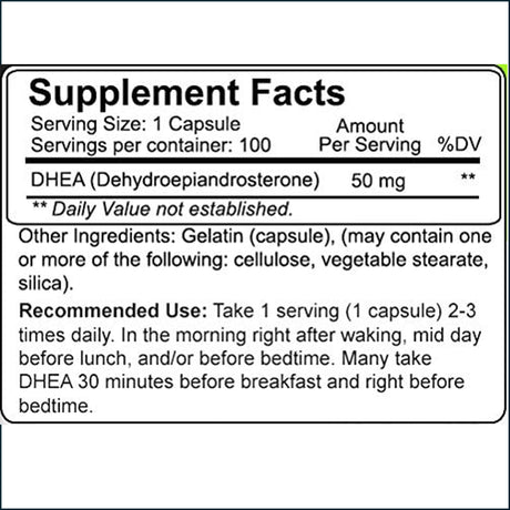 NutraKey DHEA 50mg, 100 Capsules Testosterone Boosters NutraKey Health 