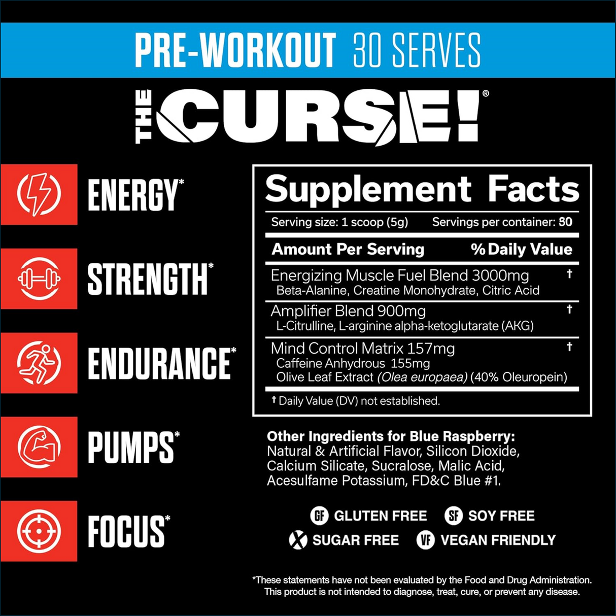 JNX Sports The Curse! Pre-workout, 30 Servings