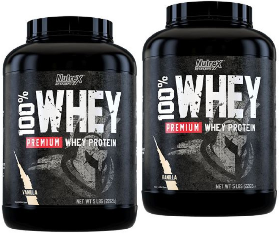 Nutrex 100% Premium Whey Protein, 2 x 5lbs - 2 x  67 Servings