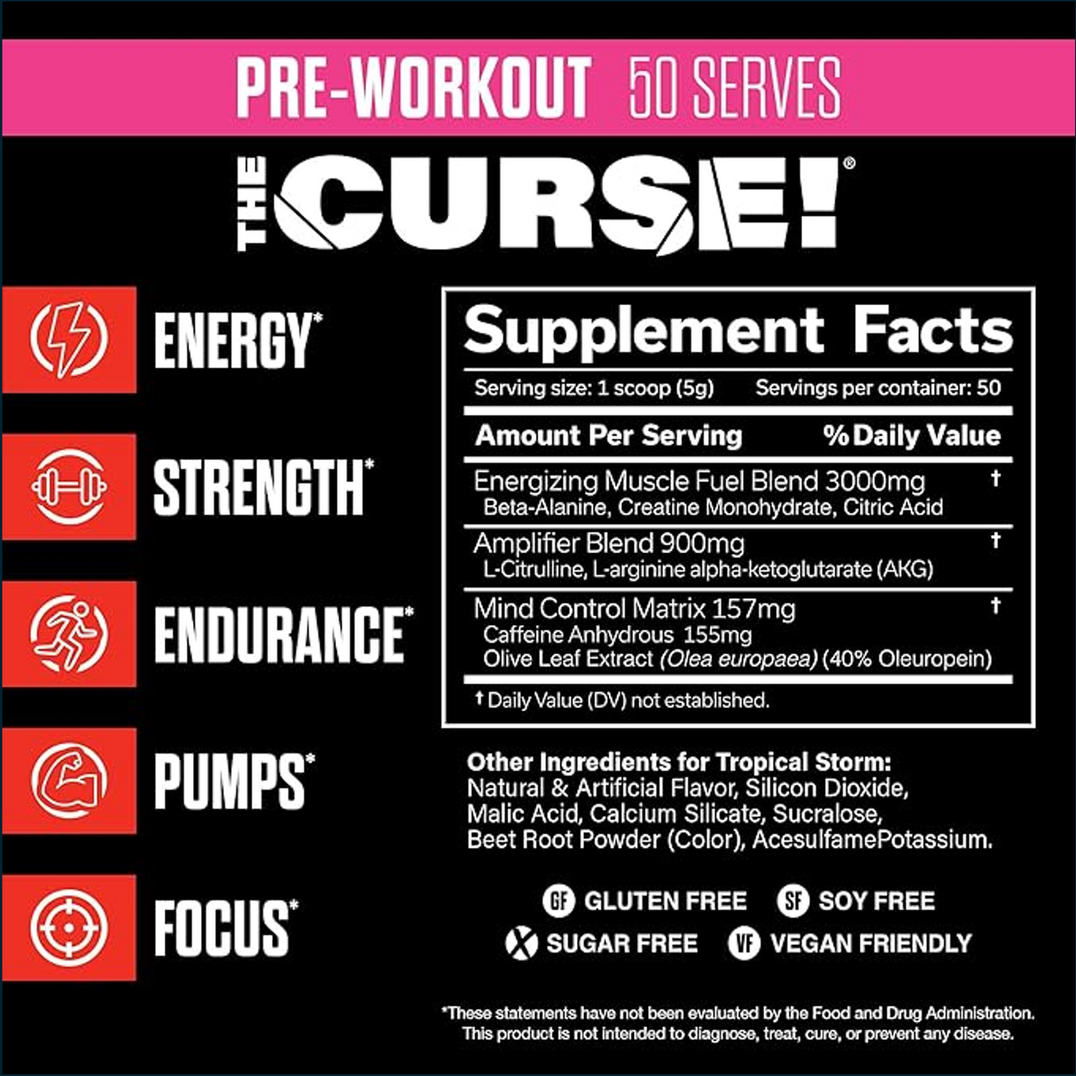 JNX Sports The Curse! Pre-workout, 50 Servings