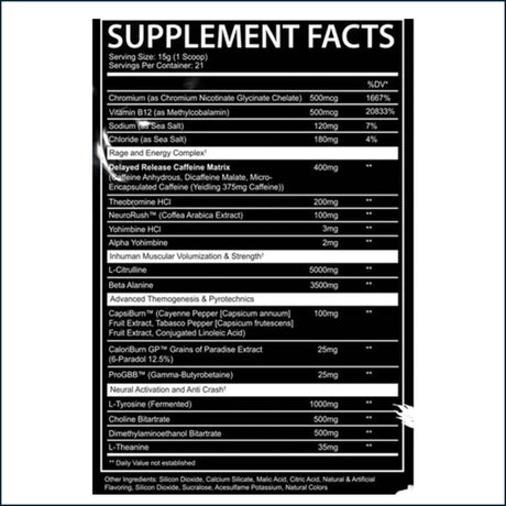 AfterDark Supps InHuman Pyro Pre-Workout/Fat Burner, 21 Servings Pre-Workout AfterDark Supplements 